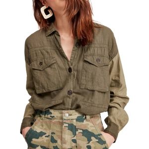 Women's Free People Crop Button Down